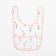 Load image into Gallery viewer, Classic Muslin Bib - Tropical Flamingo