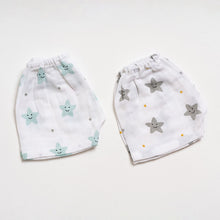 Load image into Gallery viewer, Muslin Shorts - Mint Smiley Star