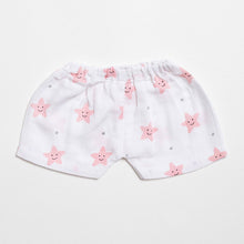 Load image into Gallery viewer, Muslin Shorts - Peach Smiley Star