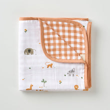 Load image into Gallery viewer, Reversible Muslin Blanket - Wild Safari