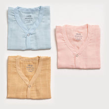 Load image into Gallery viewer, Muslin Jabla set - Blue Pink Beige (3 Pcs)