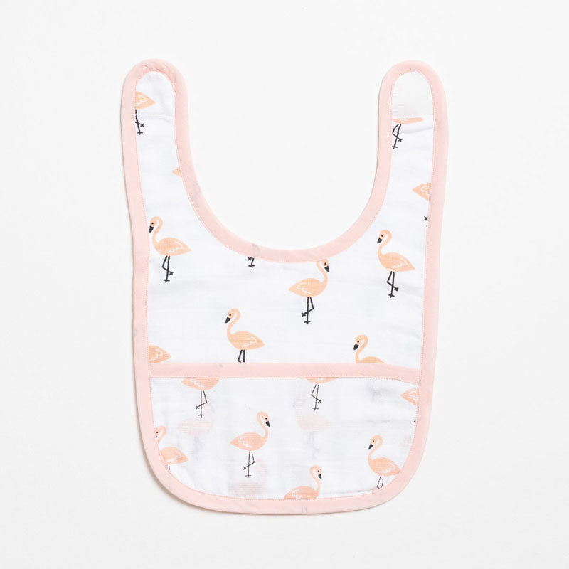 Classic Muslin Bib - Tropical Flamingo