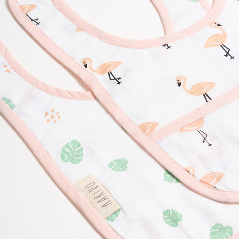 Classic Muslin Bib - Tropical Flamingo