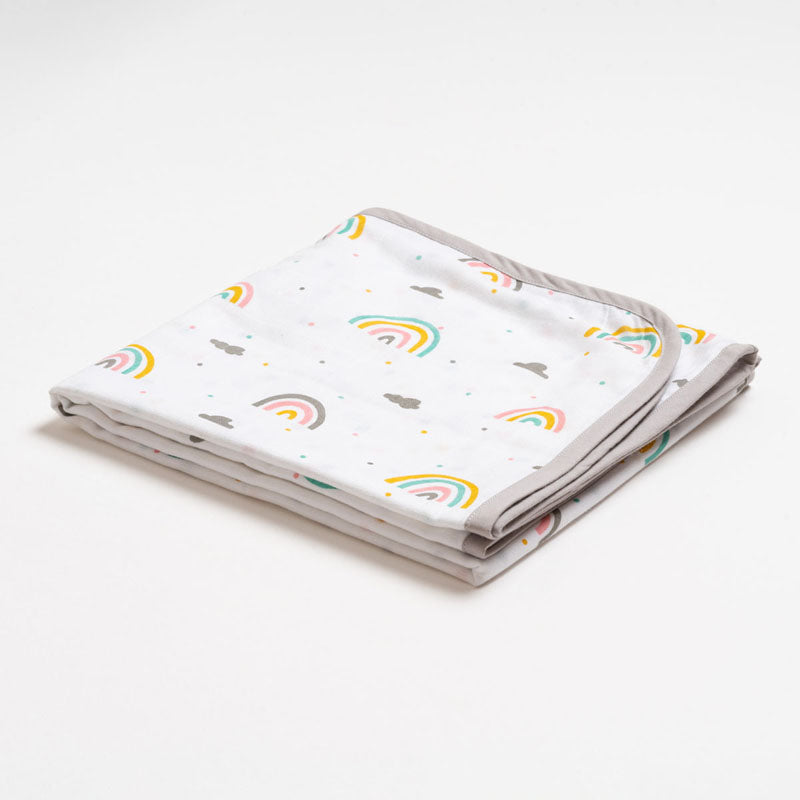 Reversible Muslin Blanket - Follow the Rainbow