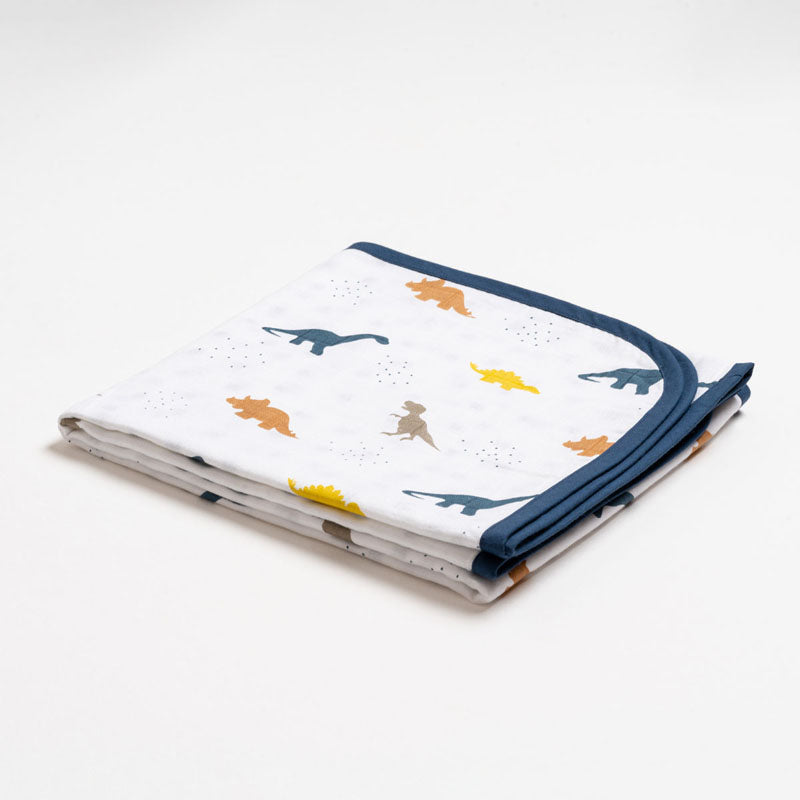 Reversible Muslin Blanket - Little Dino