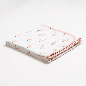 Reversible Muslin Blanket - Tropical Flamingo