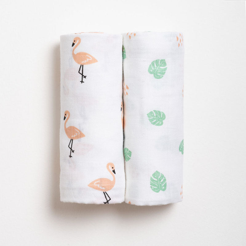 Muslin Swaddle - Tropical Flamingo