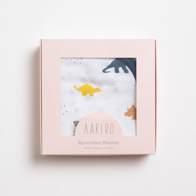 Reversible Muslin Blanket - Little Dino
