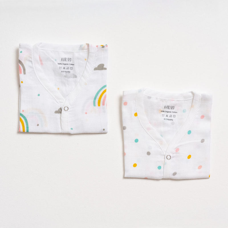 Muslin Jabla set - Follow the Rainbow (2 Pcs)