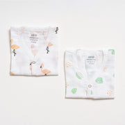 Muslin Jabla set - Tropical flamingo (2 Pcs)