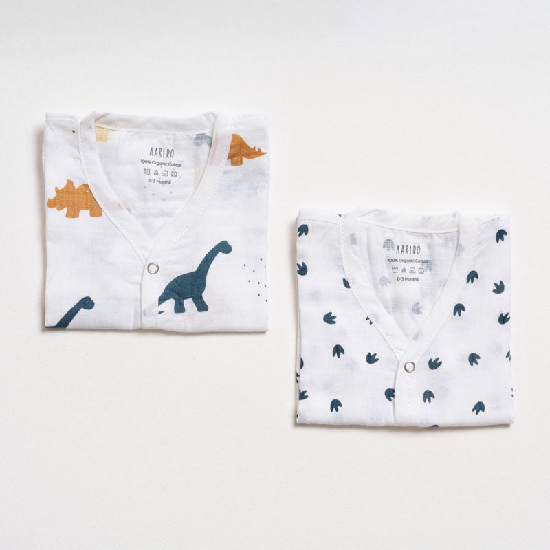 Muslin Jabla set -Little Dino (2 Pcs)