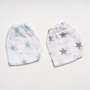 Muslin Shorts - Mint Smiley Star