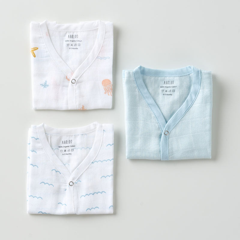 Muslin Jabla set - Under the Sea (3 Pcs)