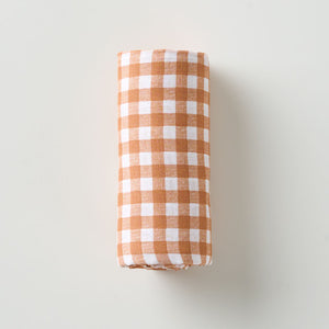 Swaddle - Gingham Checks Brown