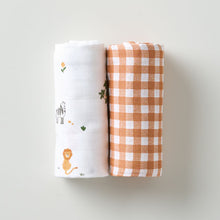 Load image into Gallery viewer, Muslin Swaddle - Wild Safari
