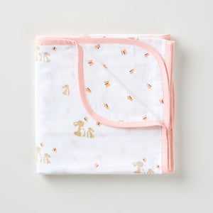 Reversible Muslin Blanket - Honey Bunny