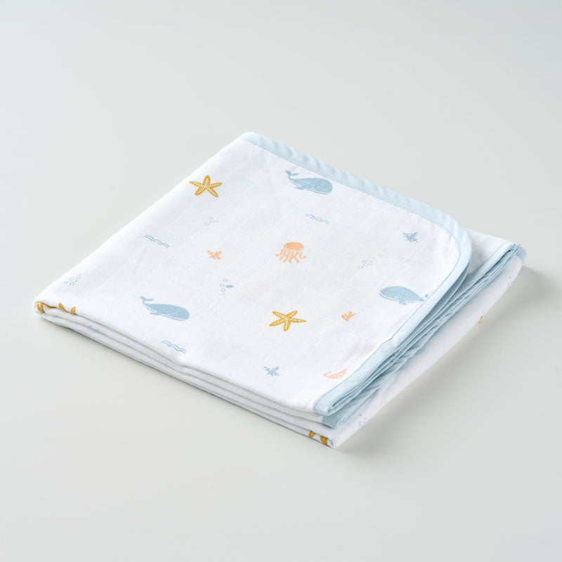 Reversible Muslin Blanket - Under the Sea