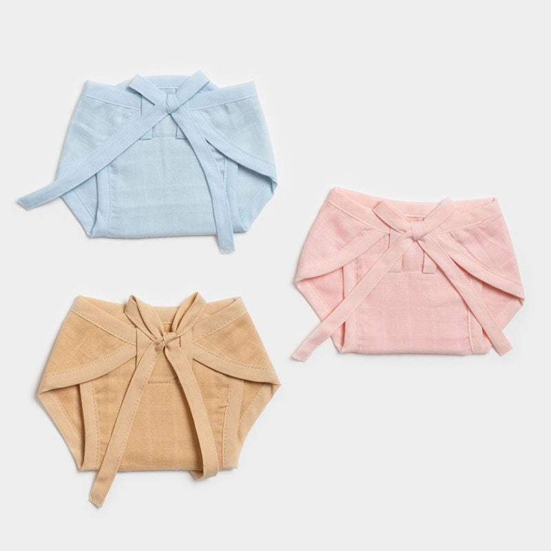 Nappy - Blue Pink Beige (3pcs)