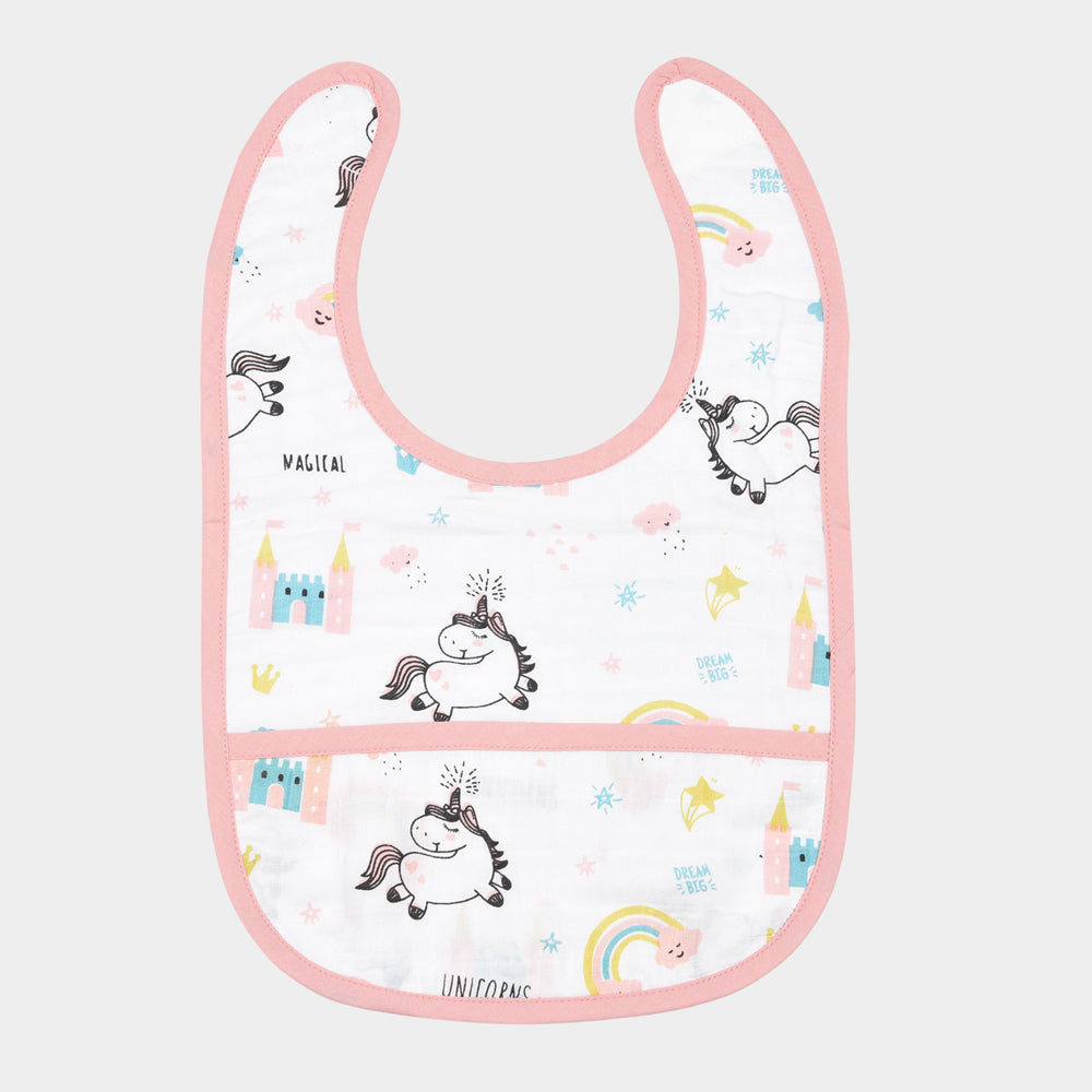 Aariro's Classic Muslin Bib - Believe in Unicorn Print