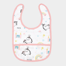 Load image into Gallery viewer, Aariro's Classic Muslin Bib - Believe in Unicorn Print
