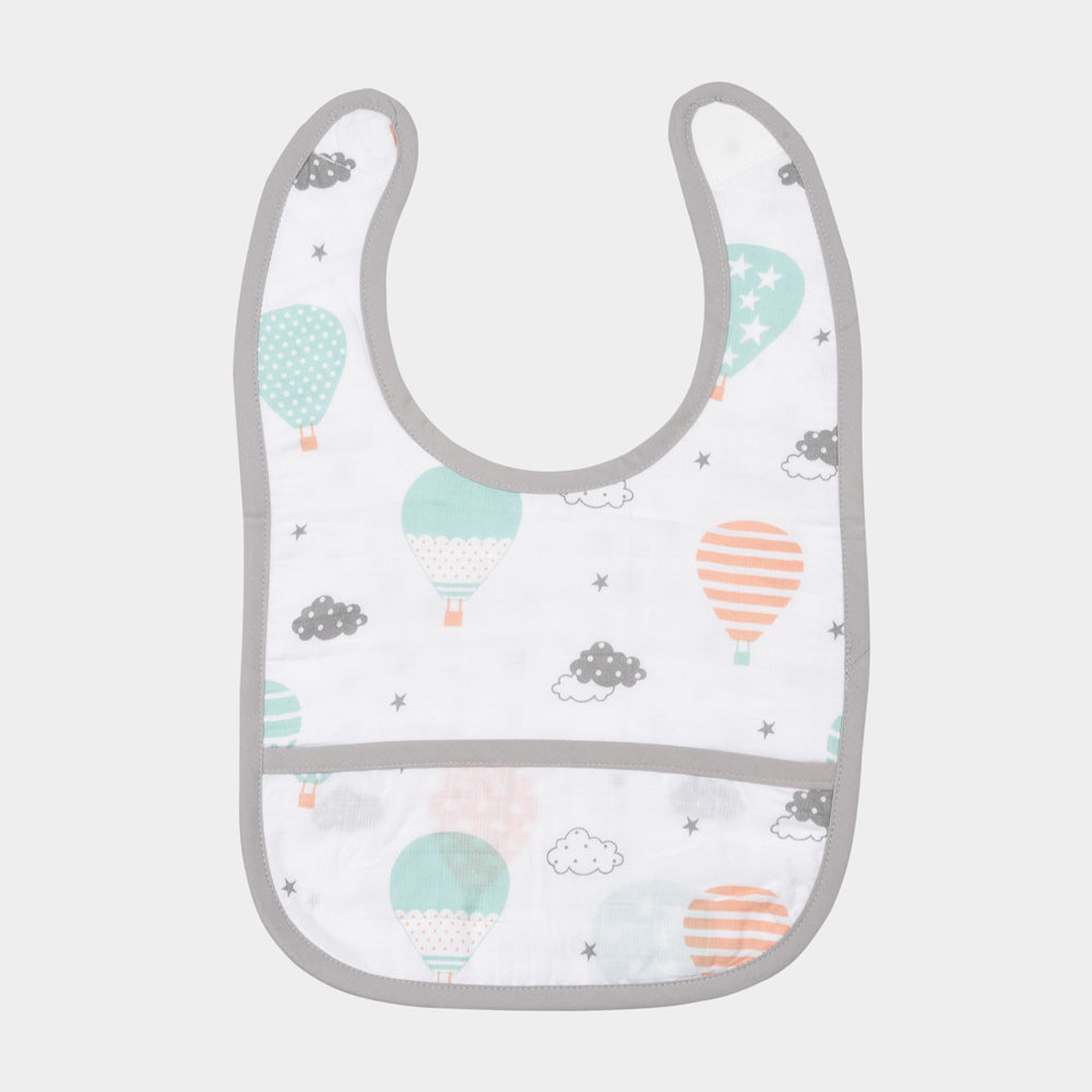 Aariro's  Classic Muslin Bib - Fly high Print