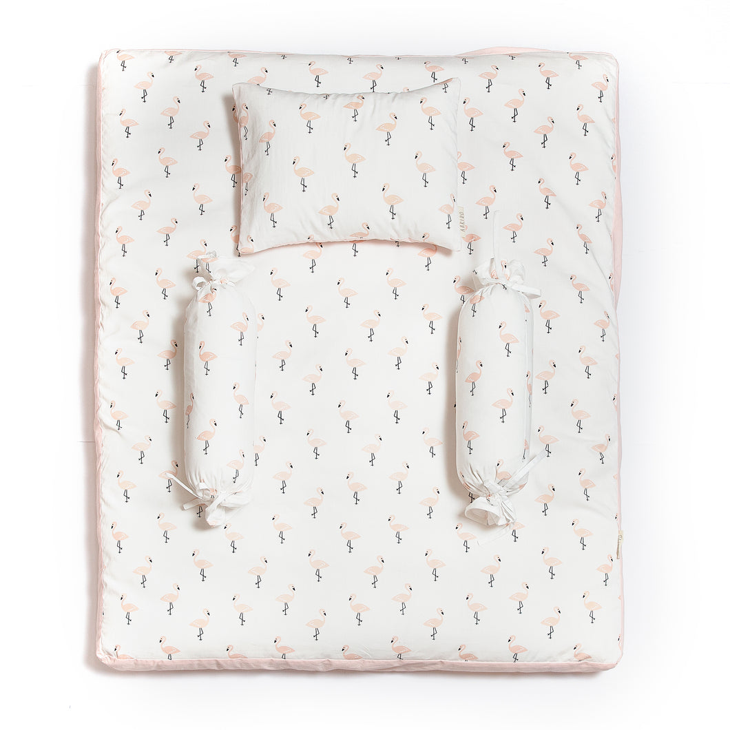 Silk cotton Bedding set - Tropical Flamingo