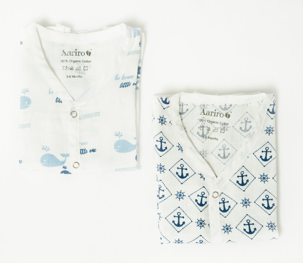 Muslin Jabla set - Nautical (2 Pcs)