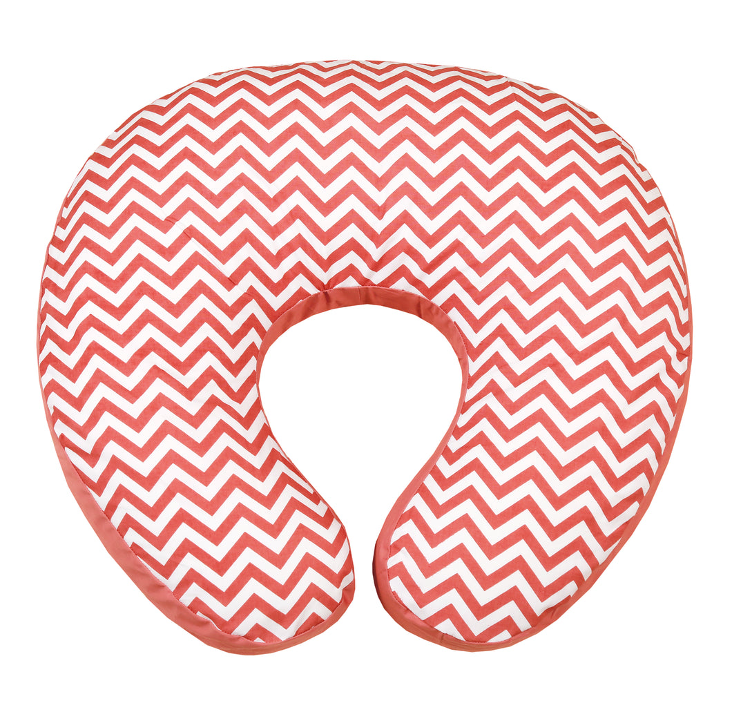 Nursing Pillow - Mauve Chevron -Solid back -( Feeding pillow )