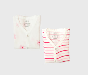 Muslin Jabla set  - Pink Floral (2 Pcs)