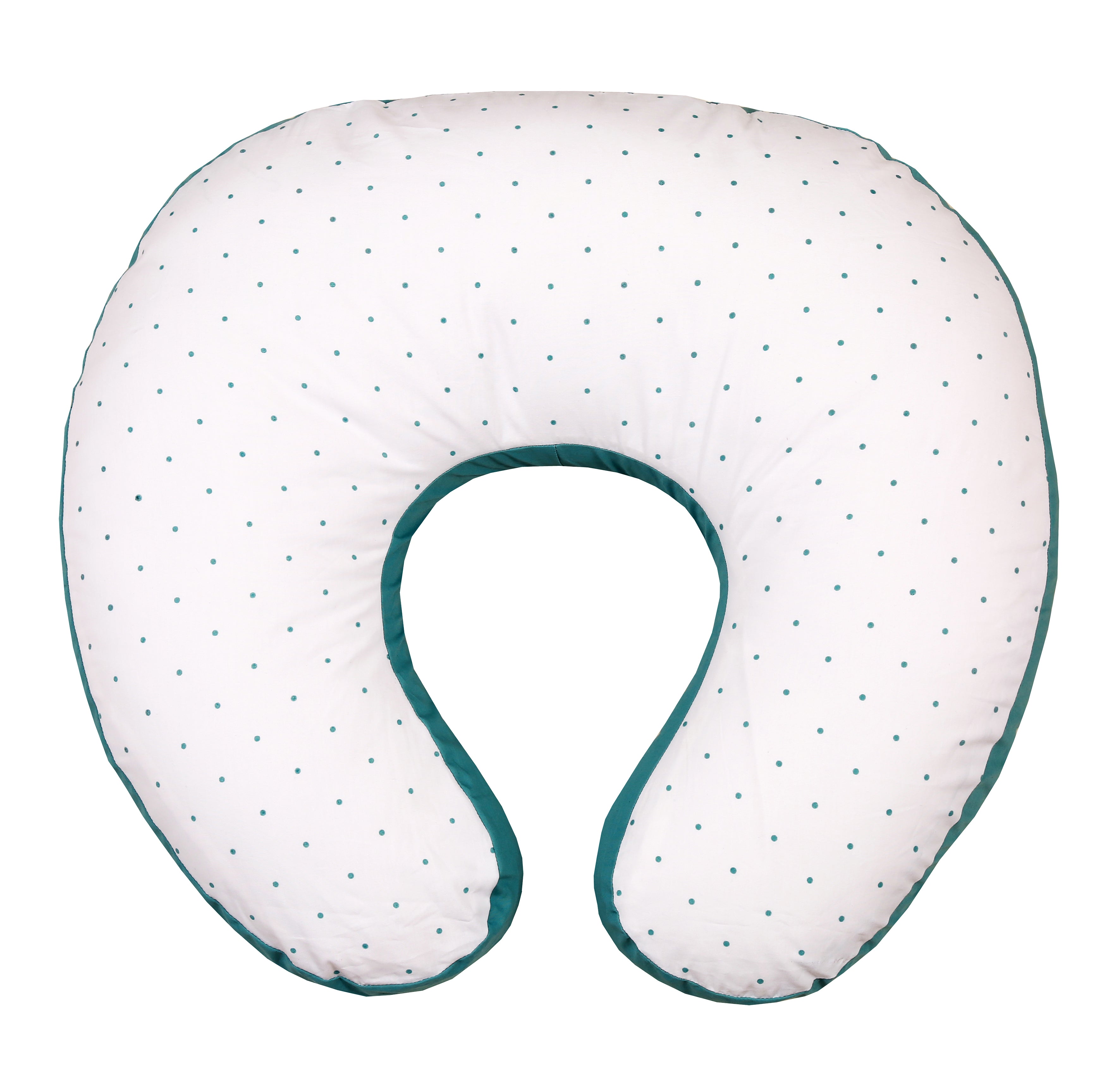 Nursing Pillow - Turquoise Polka Print -  Solid Black  ( Feeding pillow)